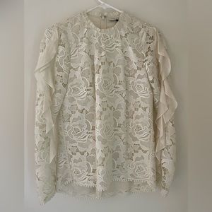 Halston Heritage LS Lace Top